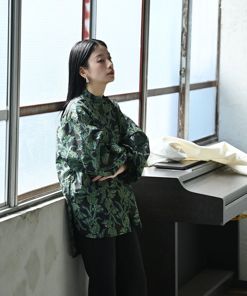 funda mine（ファンダマイン）の「シースルージャガードシャツ（シャツ/ブラウス・レディース・グリーン/ホワイト・FREE）」の21枚目の写真