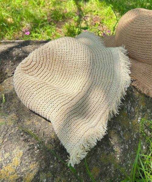 VENCEEXCHANGE（ヴァンスエクスチェンジ）の「フリンジハット（ハット・レディース・オフホワイト/ネイビー/キャメル・FREE）」の2枚目の写真