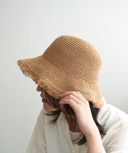 VENCEEXCHANGE（ヴァンスエクスチェンジ）の「フリンジハット（ハット・レディース・オフホワイト/ネイビー/キャメル・FREE）」の4枚目の写真
