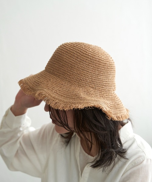 VENCEEXCHANGE（ヴァンスエクスチェンジ）の「フリンジハット（ハット・レディース・オフホワイト/ネイビー/キャメル・FREE）」の5枚目の写真