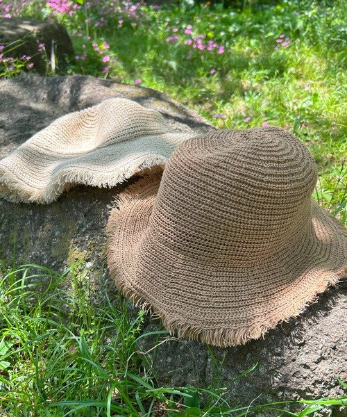 VENCEEXCHANGE（ヴァンスエクスチェンジ）の「フリンジハット（ハット・レディース・オフホワイト/ネイビー/キャメル・FREE）」の6枚目の写真