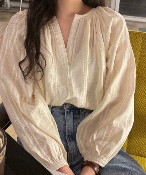 shoppinggo(ショッピングゴー)の「シャツ カットソー レディース 刺繍ブラウス(シャツ/ブラウス・レディース・ベージュ・M)」の3枚目の写真