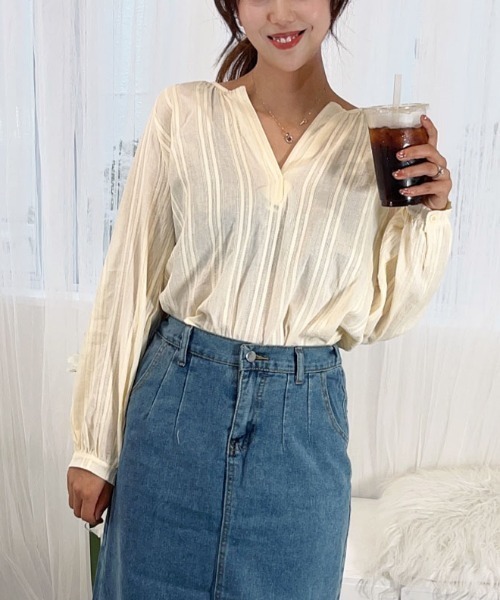 shoppinggo(ショッピングゴー)の「シャツ カットソー レディース 刺繍ブラウス(シャツ/ブラウス・レディース・ベージュ・M)」の16枚目の写真