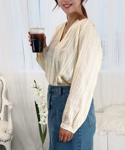 shoppinggo(ショッピングゴー)の「シャツ カットソー レディース 刺繍ブラウス(シャツ/ブラウス・レディース・ベージュ・M)」の15枚目の写真