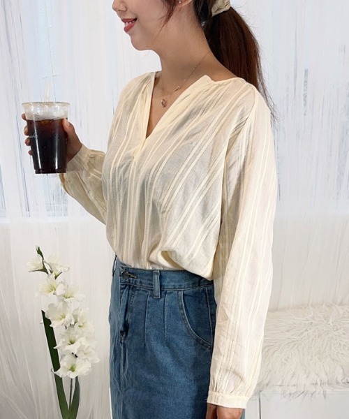 shoppinggo(ショッピングゴー)の「シャツ カットソー レディース 刺繍ブラウス(シャツ/ブラウス・レディース・ベージュ・M)」の14枚目の写真