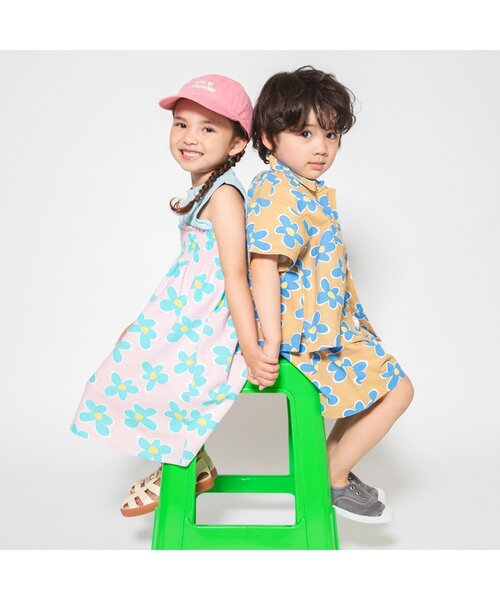 BREEZE（ブリーズ）の「【WEB限定/リンク/ジュニア対応】POP総柄2WAYワンピース（ワンピース・キッズ・ピンク/グリーン/イエロー/ベージュ・140/120/100/90）」の12枚目の写真