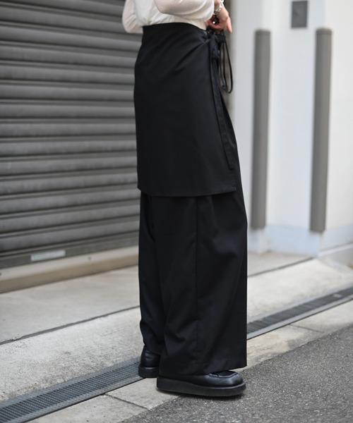 Marient(マリエント)の「レイヤードラップワイドPT(スラックス・レディース・ブラック・M)」の3枚目の写真