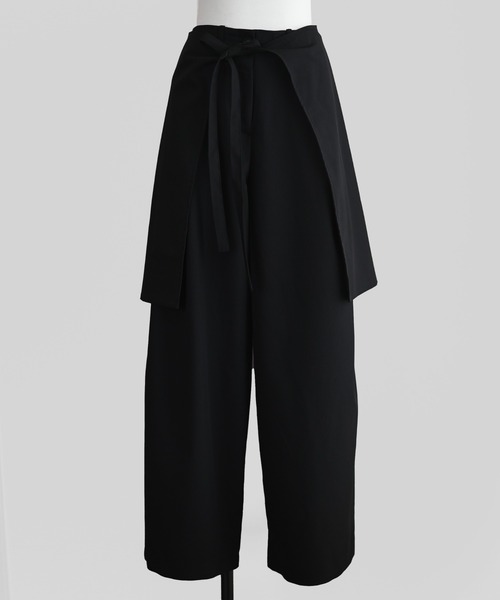 Marient(マリエント)の「レイヤードラップワイドPT(スラックス・レディース・ブラック・M)」の13枚目の写真