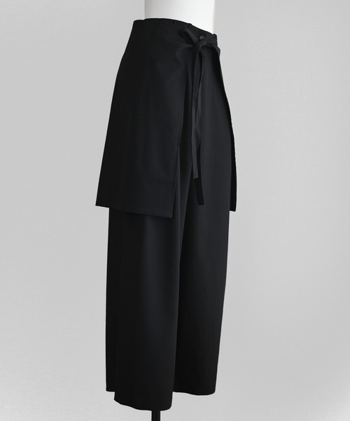 Marient(マリエント)の「レイヤードラップワイドPT(スラックス・レディース・ブラック・M)」の14枚目の写真