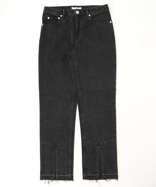 CINOH（チノ）の「DENIM FRONT SLIT PANTS（デニムパンツ・レディース・ブラック・25/26/24）」の10枚目の写真