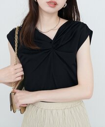 【sherbet line】接触冷感 選べる袖丈ねじりTシャツ