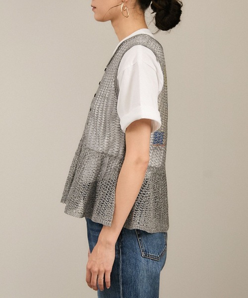 ブライトニットレースフレアージレ / ベスト［前後2WAY］（ベスト