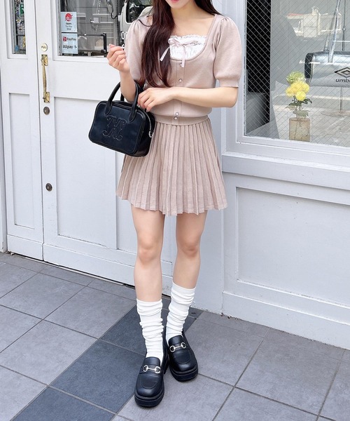 INGNI（イング）の「【WEB限定】レイヤード風ニット＋スカパン／セットアップ（セットアップ・レディース・杢グレー/ブラック/ベージュ・M）」の12枚目の写真