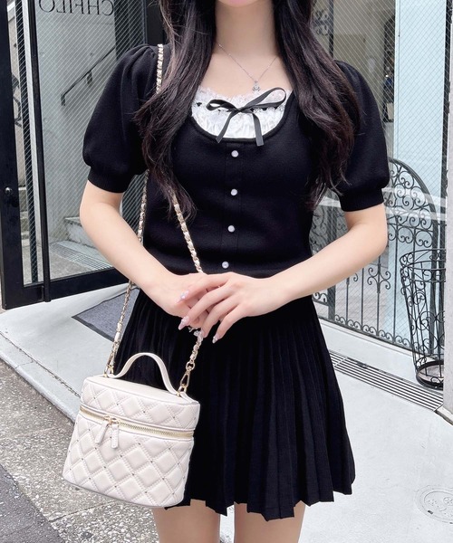 INGNI（イング）の「【WEB限定】レイヤード風ニット＋スカパン／セットアップ（セットアップ・レディース・杢グレー/ブラック/ベージュ・M）」の15枚目の写真