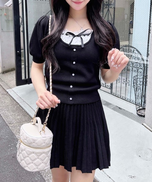 INGNI（イング）の「【WEB限定】レイヤード風ニット＋スカパン／セットアップ（セットアップ・レディース・杢グレー/ブラック/ベージュ・M）」の16枚目の写真