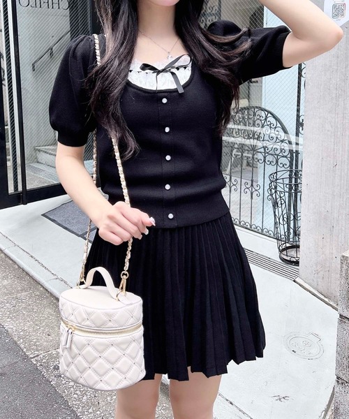 INGNI（イング）の「【WEB限定】レイヤード風ニット＋スカパン／セットアップ（セットアップ・レディース・杢グレー/ブラック/ベージュ・M）」の14枚目の写真