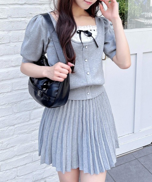 INGNI（イング）の「【WEB限定】レイヤード風ニット＋スカパン／セットアップ（セットアップ・レディース・杢グレー/ブラック/ベージュ・M）」の22枚目の写真