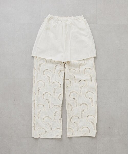【新品】Whim Gazette エンブロイダリーパンツ ウィムガゼット Whim Gazette エンブロイダリーパンツ （white