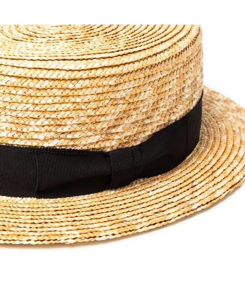 CALEE（キャリー）の「STRAW BOATER HAT（ハット・メンズ・ベージュ・MEDIUM/LARGE）」の4枚目の写真