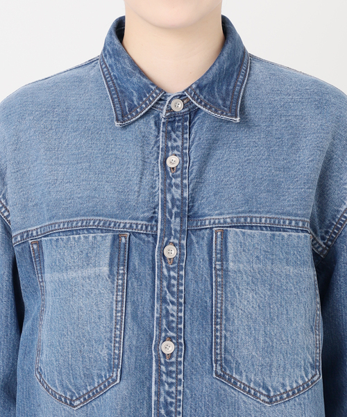 追加》スージングデニムビッグポケットシャツ3（シャツ/ブラウス