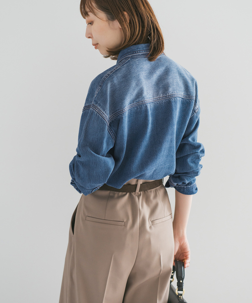 追加》スージングデニムビッグポケットシャツ3（シャツ/ブラウス