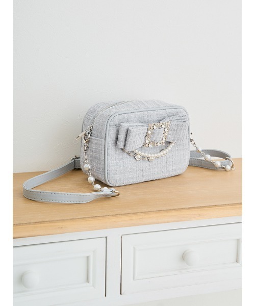 大*言様 お嬢さんツイードリボン ビジューショルダーバッグ NOEMIE ノエミ NOEMIE｜お嬢さんツイードリボンビジューショルダーバッグ