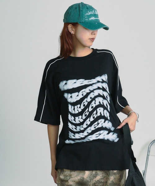 BLANK　（ブランク）の「Distortion Logo Tee/ディストーション ロゴ Tシャツ（Tシャツ/カットソー・レディース・ブラック/ピンク・FREE）」の9枚目の写真