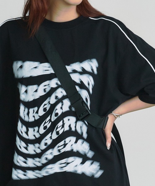 BLANK　（ブランク）の「Distortion Logo Tee/ディストーション ロゴ Tシャツ（Tシャツ/カットソー・レディース・ブラック/ピンク・FREE）」の18枚目の写真