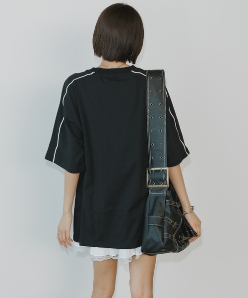 BLANK　（ブランク）の「Distortion Logo Tee/ディストーション ロゴ Tシャツ（Tシャツ/カットソー・レディース・ブラック/ピンク・FREE）」の21枚目の写真