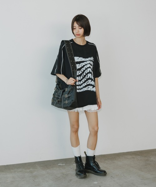 BLANK　（ブランク）の「Distortion Logo Tee/ディストーション ロゴ Tシャツ（Tシャツ/カットソー・レディース・ブラック/ピンク・FREE）」の22枚目の写真