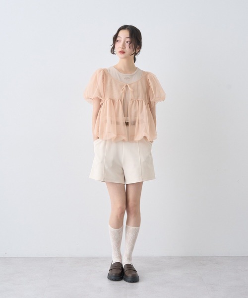 earth music&ecology(アースミュージックアンドエコロジー)の「ベルト付きタブデザインショートパンツ(その他パンツ・レディース・ブラック/ブラウン/アイボリー・S/M)」の15枚目の写真