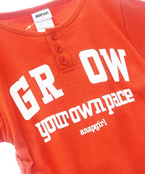 ANAP GiRL(アナップガール)の「メッセージリブトップス(Tシャツ/カットソー・キッズ・カーキ/ホワイト/レッド・S/XS/M)」の20枚目の写真