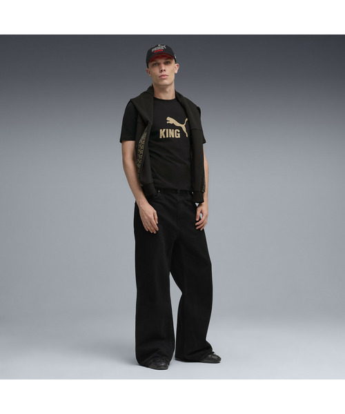 PUMA(プーマ)の「PUMA プーマ メンズ サッカー キング ロゴ 半袖 Tシャツ(Tシャツ/カットソー・メンズ・ブラック×ゴールド・MEDIUM/LARGE/SMALL/X-SMALL/X-LARGE)」の3枚目の写真