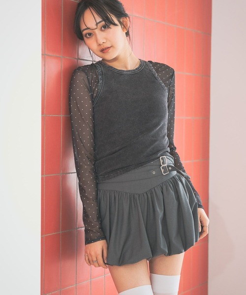 3.3 Field Trip （3.3フィールドトリップ）の「3.3 Field Trip／ピグメントタンク（タンクトップ・レディース・ブラック/オフホワイト/グレー・FREE）」の2枚目の写真