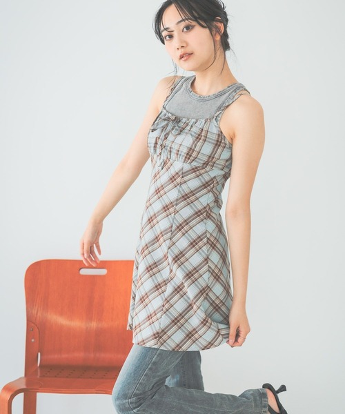 3.3 Field Trip （3.3フィールドトリップ）の「3.3 Field Trip／ピグメントタンク（タンクトップ・レディース・ブラック/オフホワイト/グレー・FREE）」の19枚目の写真