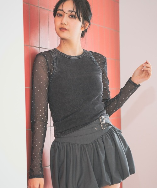 3.3 Field Trip （3.3フィールドトリップ）の「3.3 Field Trip／ピグメントタンク（タンクトップ・レディース・ブラック/オフホワイト/グレー・FREE）」の16枚目の写真