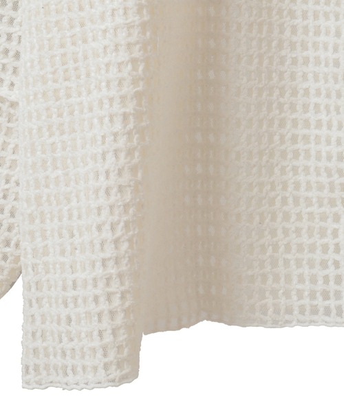 Candy Stripper（キャンディストリッパー）の「CHECKER SHEER トップス（Tシャツ/カットソー・レディース・オフホワイト/ブラック・FREE）」の12枚目の写真