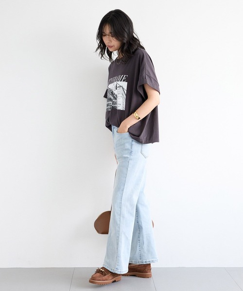 BARNYARDSTORM（バンヤードストーム）の「BARNYARDSTORM / リラックスゆるフォトT（Tシャツ/カットソー・レディース・ベージュ/ホワイト/チャコールグレー・FREE）」の10枚目の写真