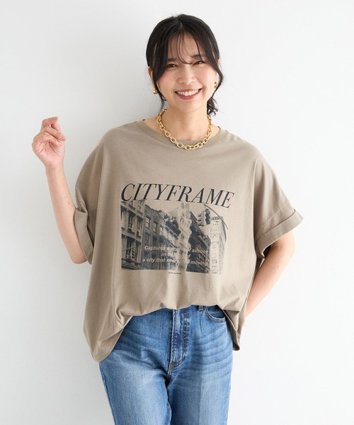 BARNYARDSTORM（バンヤードストーム）の「BARNYARDSTORM / リラックスゆるフォトT（Tシャツ/カットソー・レディース・ベージュ/ホワイト/チャコールグレー・FREE）」の11枚目の写真