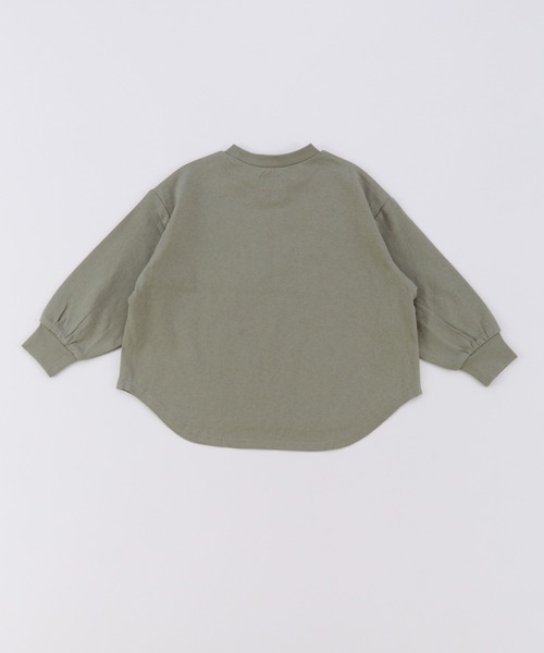 Ocean&Ground（オーシャン&グラウンド）の「SMILE PLEASEﾌﾟﾘﾝﾄTｼｬﾂ（Tシャツ/カットソー・キッズ・キナリ/オリーブ/ブラック・130/120/110/100/90/80/140）」の4枚目の写真