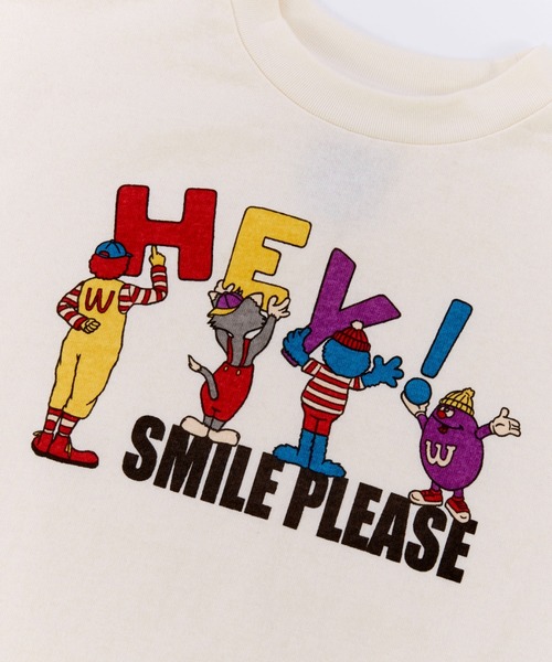 Ocean&Ground（オーシャン&グラウンド）の「SMILE PLEASEﾌﾟﾘﾝﾄTｼｬﾂ（Tシャツ/カットソー・キッズ・キナリ/オリーブ/ブラック・130/120/110/100/90/80/140）」の9枚目の写真
