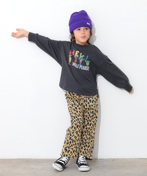 Ocean&Ground（オーシャン&グラウンド）の「SMILE PLEASEﾌﾟﾘﾝﾄTｼｬﾂ（Tシャツ/カットソー・キッズ・キナリ/オリーブ/ブラック・130/120/110/100/90/80/140）」の14枚目の写真