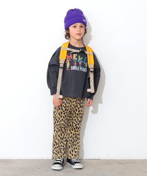 Ocean&Ground（オーシャン&グラウンド）の「SMILE PLEASEﾌﾟﾘﾝﾄTｼｬﾂ（Tシャツ/カットソー・キッズ・キナリ/オリーブ/ブラック・130/120/110/100/90/80/140）」の18枚目の写真