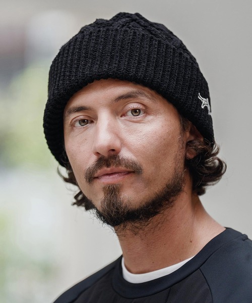 CALL&RESPONSE（コールアンドレスポンス）の「mko12990-ヘリンボーンニットキャップ-サイセンタク（ニットキャップ/ビーニー・メンズ・ブラウン/ベージュ/ブラック・FREE）」の2枚目の写真