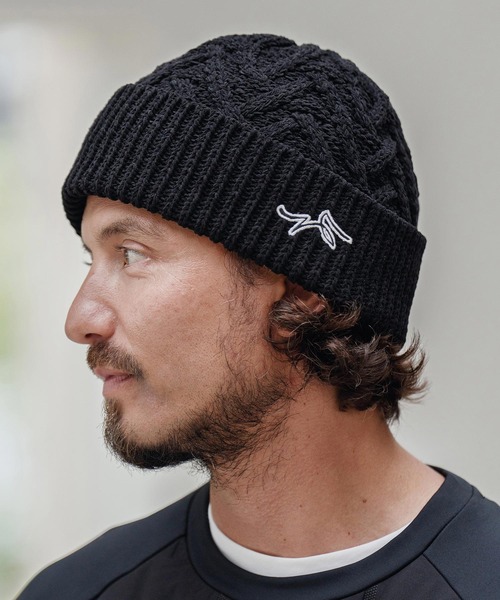 CALL&RESPONSE（コールアンドレスポンス）の「mko12990-ヘリンボーンニットキャップ-サイセンタク（ニットキャップ/ビーニー・メンズ・ブラウン/ベージュ/ブラック・FREE）」の4枚目の写真