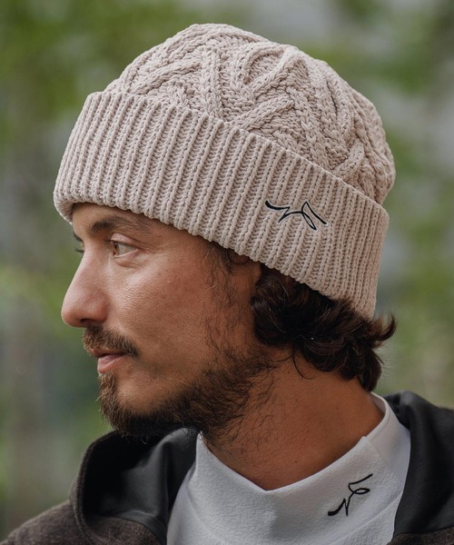 CALL&RESPONSE（コールアンドレスポンス）の「mko12990-ヘリンボーンニットキャップ-サイセンタク（ニットキャップ/ビーニー・メンズ・ブラウン/ベージュ/ブラック・FREE）」の8枚目の写真