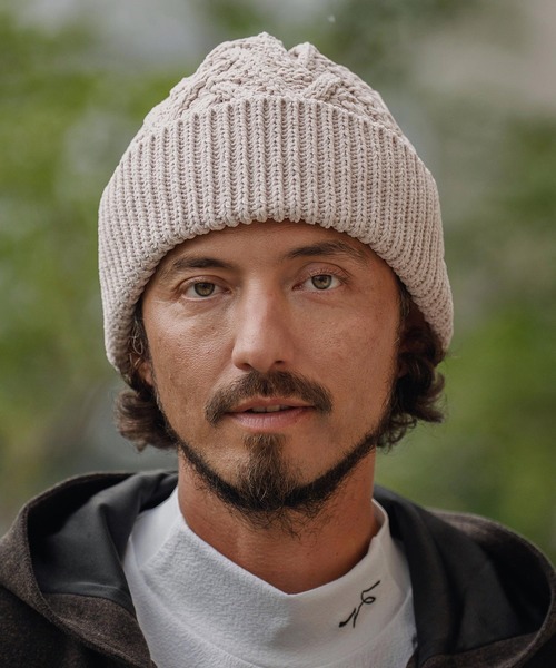 CALL&RESPONSE（コールアンドレスポンス）の「mko12990-ヘリンボーンニットキャップ-サイセンタク（ニットキャップ/ビーニー・メンズ・ブラウン/ベージュ/ブラック・FREE）」の9枚目の写真