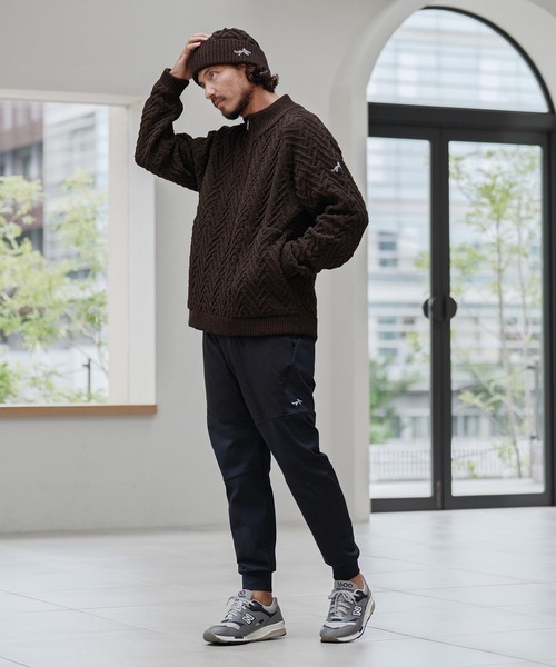 CALL&RESPONSE（コールアンドレスポンス）の「mko12990-ヘリンボーンニットキャップ-サイセンタク（ニットキャップ/ビーニー・メンズ・ブラウン/ベージュ/ブラック・FREE）」の15枚目の写真