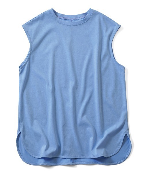 MEDE19F（メデジュウキュウ）の「ＢＲＡＮＤ　ＮＥＷ　ＭＩＸ　ＳＴＹＬＥ　接触冷感のラウンドヘムフレンチスリーブＴシャツ（Tシャツ/カットソー・レディース・ライトブルー/アイボリー/ブラウン・3L/LL/M/S/L）」の15枚目の写真
