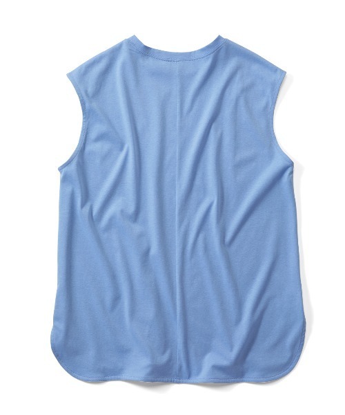 MEDE19F（メデジュウキュウ）の「ＢＲＡＮＤ　ＮＥＷ　ＭＩＸ　ＳＴＹＬＥ　接触冷感のラウンドヘムフレンチスリーブＴシャツ（Tシャツ/カットソー・レディース・ライトブルー/アイボリー/ブラウン・3L/LL/M/S/L）」の5枚目の写真
